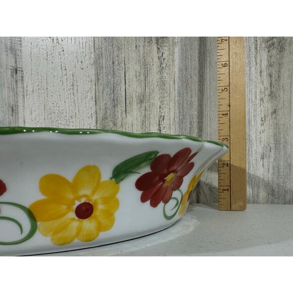 Temptations by Tara Floral Baking Dish Serving Bowl With Handles - Picture 5 of 8